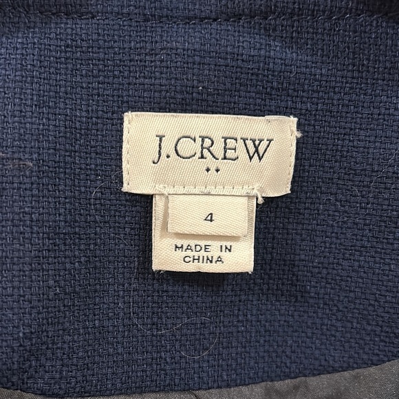 Jcrew Factory Backetweave moto jacket in navy size 4 - Picture 2 of 6